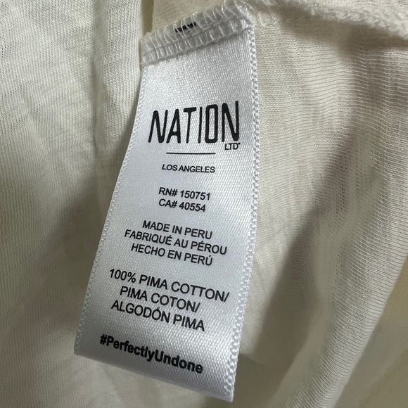 Anthropologie Nation Los Angeles Smocked-Shoulder Tee New with Tags Blouse - Picture 10 of 11